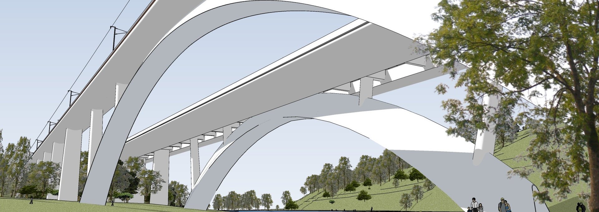 Autobahn- und Eisenbahnbrücke über die Adda • Bergmeister