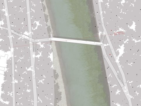 Ponte pedonale e ciclabile attraverso l'Isar