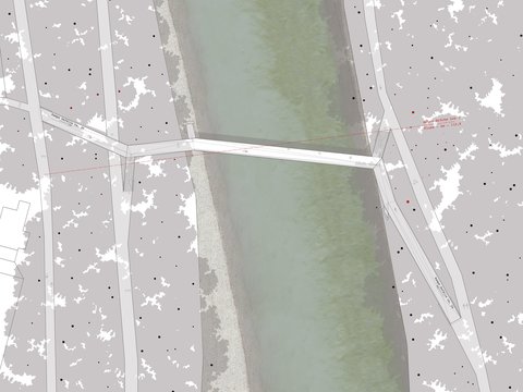 Fußgänger- und Radwegbrücke über die Isar